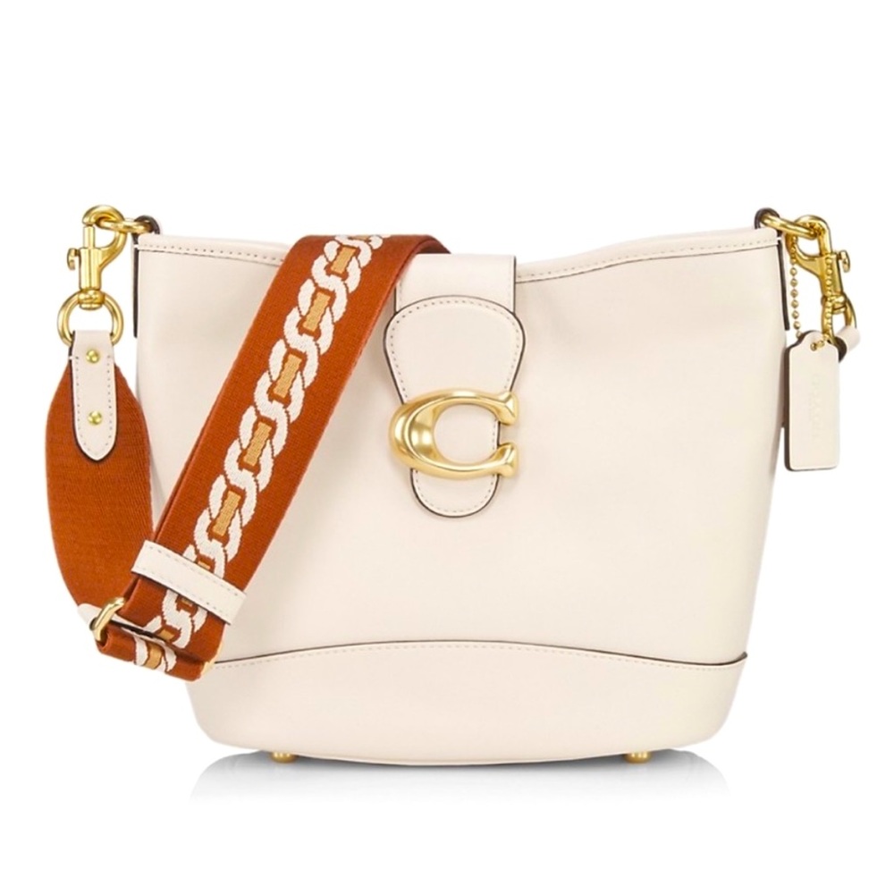 COACH Soft Calf Leather Tali Bucket Bag Chalk Color 2 Straps
